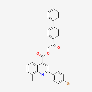 molecular formula C31H22BrNO3 B12052129 2-(Biphenyl-4-yl)-2-oxoethyl 2-(4-bromophenyl)-8-methylquinoline-4-carboxylate 