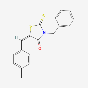 molecular formula C18H15NOS2 B12052132 3-Benzyl-5-(4-methylbenzylidene)-2-thioxo-1,3-thiazolidin-4-one CAS No. 324565-28-8