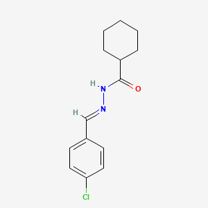 molecular formula C14H17ClN2O B12052138 N-[(E)-(4-chlorophenyl)methylideneamino]cyclohexanecarboxamide 