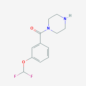 molecular formula C12H14F2N2O2 B12052147 1-[3-(Difluoromethoxy)benzoyl]piperazine 
