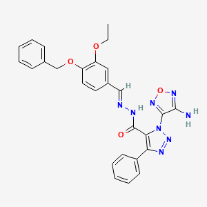 molecular formula C27H24N8O4 B12052198 1-(4-Amino-1,2,5-oxadiazol-3-YL)-N'-{(E)-[4-(benzyloxy)-3-ethoxyphenyl]methylidene}-4-phenyl-1H-1,2,3-triazole-5-carbohydrazide CAS No. 478250-78-1