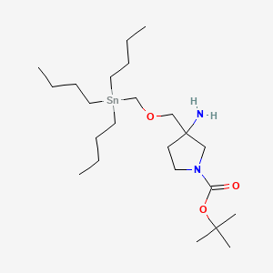 molecular formula C23H48N2O3Sn B12052231 tert-butyl 3-amino-3-(tributylstannylmethoxymethyl)pyrrolidine-1-carboxylate 