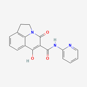 molecular formula C17H13N3O3 B12052286 6-Hydroxy-4-oxo-N-(2-pyridinyl)-1,2-dihydro-4H-pyrrolo[3,2,1-IJ]quinoline-5-carboxamide 