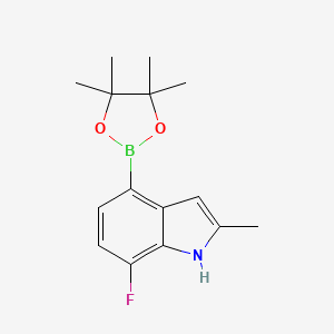 molecular formula C15H19BFNO2 B12052289 7-Fluoro-2-methyl-4-(4,4,5,5-tetramethyl-1,3,2-dioxaborolan-2-yl)-1H-indole 