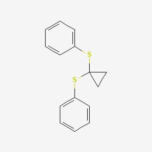 molecular formula C15H14S2 B12052299 1,1-Bis(phenylthio)cyclopropane CAS No. 69519-84-2