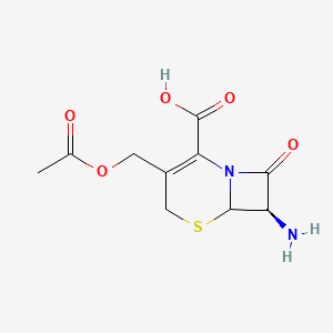 molecular formula C10H12N2O5S B1205232 (7R)-3-(acetyloxymethyl)-7-amino-8-oxo-5-thia-1-azabicyclo[4.2.0]oct-2-ene-2-carboxylic acid 