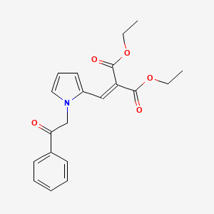 molecular formula C20H21NO5 B12052367 Diethyl 2-((1-(2-oxo-2-phenylethyl)-1H-pyrrol-2-yl)methylene)malonate 