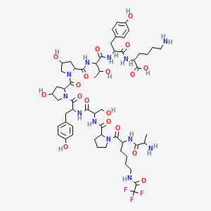 molecular formula C57H81F3N12O18 B12052430 H-DL-Ala-DL-Lys(Tfa)(Tfa)-DL-Pro-DL-Ser-DL-Tyr-DL-xiHyp-DL-xiHyp-DL-xiThr-DL-Tyr-DL-Lys-OH CAS No. 125383-20-2
