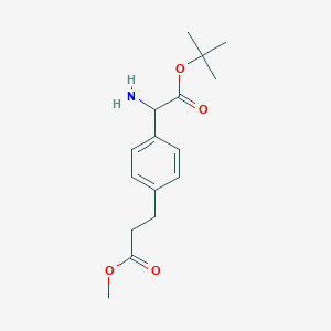 molecular formula C16H23NO4 B12052465 Methyl 3-[4-(1-amino-2-tert-butoxy-2-oxoethyl)phenyl]propionate, AldrichCPR 