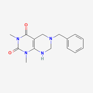 molecular formula C15H18N4O2 B1205257 1,3-Dimethyl-2,4-dioxo-6-benzyl-1,2,3,4,5,6,7,8-octahydropyrimido(4,5-d)pyrimidine CAS No. 71803-56-0