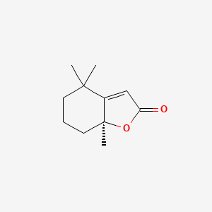 molecular formula C11H16O2 B1205260 (S)-4,4,7a-Trimethyl-5,6,7,7a-tetrahydrobenzofuran-2(4H)-one CAS No. 81800-41-1