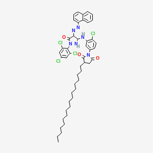molecular formula C47H56Cl4N6O3 B12052660 1-(4-chloro-3-{[4-[(E)-1-naphthyldiazenyl]-5-oxo-1-(2,4,6-trichlorophenyl)-3-pyrazolidinyl]amino}phenyl)-3-octadecyl-2,5-pyrrolidinedione 