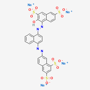 molecular formula C30H16N4Na4O13S4 B1205269 1,3-Naphthalenedisulfonic acid, 7-((4-((2-hydroxy-3,6-disulfo-1-naphthalenyl)azo)-1-naphthalenyl)azo)-, tetrasodium salt CAS No. 4197-00-6