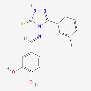 molecular formula C16H14N4O2S B12052808 4-((3,4-Dihydroxybenzylidene)amino)-3-(m-tolyl)-1H-1,2,4-triazole-5(4H)-thione CAS No. 478256-29-0