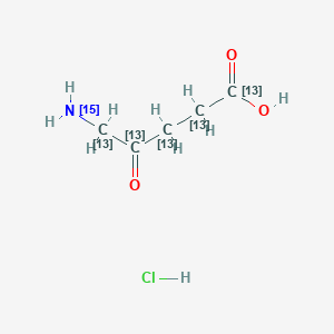 molecular formula C5H10ClNO3 B12052832 5-Aminolevulinic-13C5-15N Acid Hydrochloride 