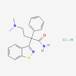 molecular formula C19H22ClN3OS B1205284 4-Dimethylamino-2-phenyl-2-(1,2-benzisothiazol-3-yl)butyramide CAS No. 86004-83-3