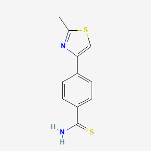 molecular formula C11H10N2S2 B12052843 4-(2-Methyl-4-thiazolyl)thiobenzamide 