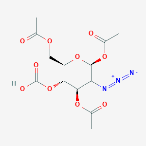 molecular formula C13H17N3O10 B12052877 [(2R,3S,4R,6S)-4,6-diacetyloxy-5-azido-3-carboxyoxyoxan-2-yl]methyl acetate 