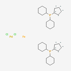 molecular formula C34H52Cl2FeP2Pd B12052881 Dichloro[1,1'-bis(dicyclohexylphosphino)ferrocene]palladium(II) 