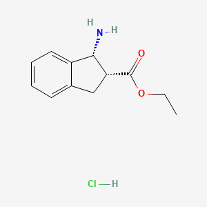 molecular formula C12H16ClNO2 B12052958 cis-1-Amino-indan-2-carboxylic acid ethyl ester hydrochloride 