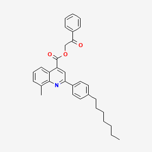 molecular formula C32H33NO3 B12052959 2-Oxo-2-phenylethyl 2-(4-heptylphenyl)-8-methylquinoline-4-carboxylate CAS No. 355433-25-9