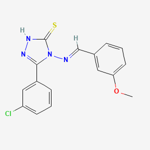 molecular formula C16H13ClN4OS B12052964 5-(3-Chlorophenyl)-4-((3-methoxybenzylidene)amino)-4H-1,2,4-triazole-3-thiol CAS No. 478255-30-0