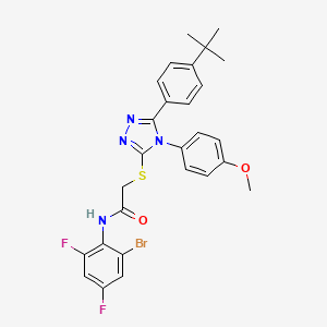 molecular formula C27H25BrF2N4O2S B12052983 N-(2-bromo-4,6-difluorophenyl)-2-{[5-(4-tert-butylphenyl)-4-(4-methoxyphenyl)-4H-1,2,4-triazol-3-yl]sulfanyl}acetamide CAS No. 477313-54-5