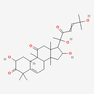 molecular formula C30H44O7 B1205305 17-(2,6-二羟基-6-甲基-3-氧代庚-4-烯-2-基)-2,16-二羟基-4,4,9,13,14-五甲基-2,7,8,10,12,15,16,17-八氢-1H-环戊[a]菲并菲-3,11-二酮 