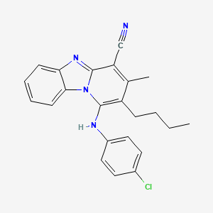 molecular formula C23H21ClN4 B12053141 2-Butyl-1-[(4-chlorophenyl)amino]-3-methylpyrido[1,2-a]benzimidazole-4-carbonitrile 