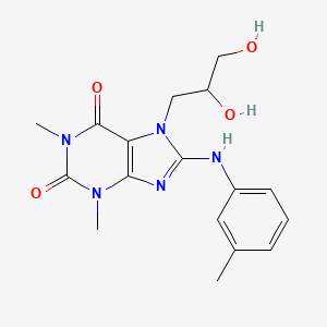 molecular formula C17H21N5O4 B12053152 7-(2,3-Dihydroxy-propyl)-1,3-dimethyl-8-m-tolylamino-3,7-dihydro-purine-2,6-dione CAS No. 476481-67-1