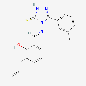 molecular formula C19H18N4OS B12053231 4-((3-Allyl-2-hydroxybenzylidene)amino)-3-(m-tolyl)-1H-1,2,4-triazole-5(4H)-thione CAS No. 478256-11-0