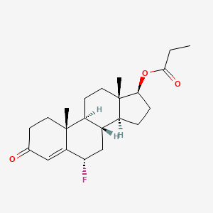 molecular formula C22H31FO3 B1205328 6alpha-Fluorotestosterone propionate CAS No. 387-81-5