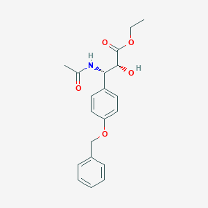 molecular formula C20H23NO5 B120533 (alphaR,betaS)-beta-(Acetylamino)-alpha-hydroxy-4-(phenylmethoxy)-benzenepropanoic Acid Ethyl Ester CAS No. 382596-25-0