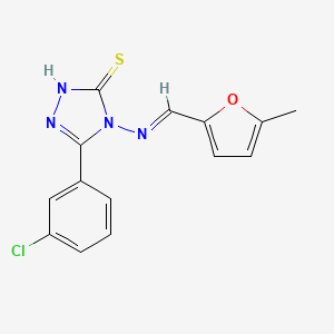 molecular formula C14H11ClN4OS B12053399 3-(3-chlorophenyl)-4-[(E)-(5-methylfuran-2-yl)methylideneamino]-1H-1,2,4-triazole-5-thione CAS No. 478254-98-7