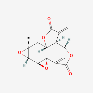 molecular formula C15H14O6 B1205340 Mikanolide 