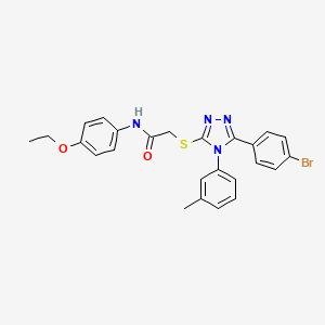 molecular formula C25H23BrN4O2S B12053540 2-{[5-(4-bromophenyl)-4-(3-methylphenyl)-4H-1,2,4-triazol-3-yl]sulfanyl}-N-(4-ethoxyphenyl)acetamide 