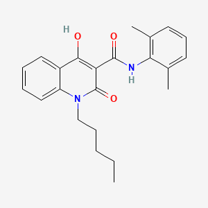 molecular formula C23H26N2O3 B12053549 N-(2,6-dimethylphenyl)-4-hydroxy-2-oxo-1-pentyl-1,2-dihydroquinoline-3-carboxamide 