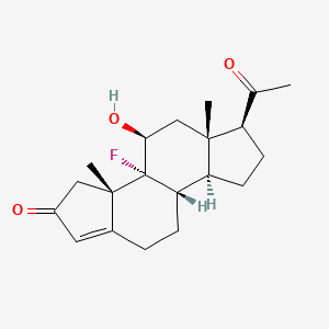 molecular formula C20H27FO3 B1205362 (3As,3br,4s,5as,6s,8as,8bs)-6-acetyl-3b-fluoro-4-hydroxy-3a,5a-dimethyl-3a,3b,4,5,5a,6,7,8,8a,8b,9,10-dodecahydrodicyclopenta[a,f]naphthalen-2(3h)-one CAS No. 4926-40-3