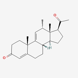 molecular formula C22H30O2 B1205364 12-Methylpregna-4,9(11)-diene-3,20-dione, (12alpha)- CAS No. 1045-57-4