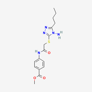 molecular formula C16H21N5O3S B12053679 methyl 4-({[(4-amino-5-butyl-4H-1,2,4-triazol-3-yl)sulfanyl]acetyl}amino)benzoate 