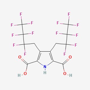 molecular formula C14H7F14NO4 B12053702 3,4-Bis(2,2,3,3,4,4,4-heptafluorobutyl)-1H-pyrrole-2,5-dicarboxylic acid CAS No. 83650-67-3