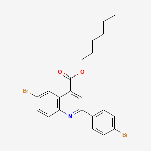 molecular formula C22H21Br2NO2 B12053703 Hexyl 6-bromo-2-(4-bromophenyl)quinoline-4-carboxylate CAS No. 355419-72-6
