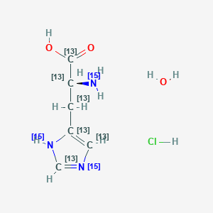 molecular formula C6H12ClN3O3 B12053711 L-Histidine-13C6,15N3 hydrochloride monohydrate 