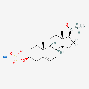 molecular formula C21H31NaO5S B12053718 Pregnenolone monosulfate (sodium)-13C2,d2 