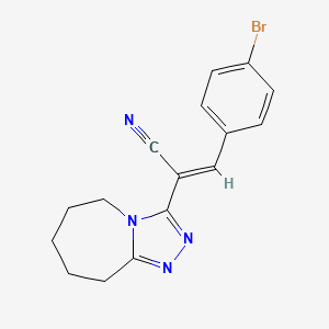 molecular formula C16H15BrN4 B12053763 (2E)-3-(4-bromophenyl)-2-(6,7,8,9-tetrahydro-5H-[1,2,4]triazolo[4,3-a]azepin-3-yl)-2-propenenitrile 