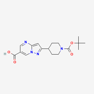 molecular formula C17H22N4O4 B12053937 2-(1-(Tert-butoxycarbonyl)piperidin-4-yl)pyrazolo[1,5-a]pyrimidine-6-carboxylic acid CAS No. 1169564-04-8