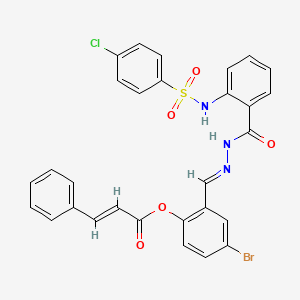 molecular formula C29H21BrClN3O5S B12054012 4-Bromo-2-{(E)-[(2-{[(4-chlorophenyl)sulfonyl]amino}benzoyl)hydrazono]methyl}phenyl (2E)-3-phenyl-2-propenoate CAS No. 477733-86-1