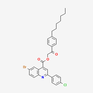 molecular formula C31H29BrClNO3 B12054035 2-(4-Heptylphenyl)-2-oxoethyl 6-bromo-2-(4-chlorophenyl)quinoline-4-carboxylate CAS No. 355429-31-1