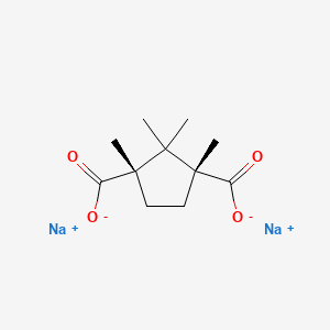 molecular formula C11H16Na2O4 B1205405 disodium;(1S,3R)-1,2,2,3-tetramethylcyclopentane-1,3-dicarboxylate CAS No. 65323-13-9