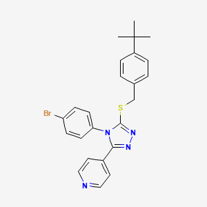 molecular formula C24H23BrN4S B12054055 4-[4-(4-bromophenyl)-5-{[(4-tert-butylphenyl)methyl]sulfanyl}-4H-1,2,4-triazol-3-yl]pyridine CAS No. 477329-03-6